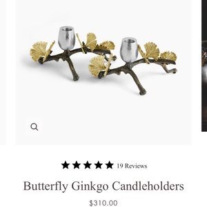 NEW Michael Aram Butterfly Ginkgo Candle Holders